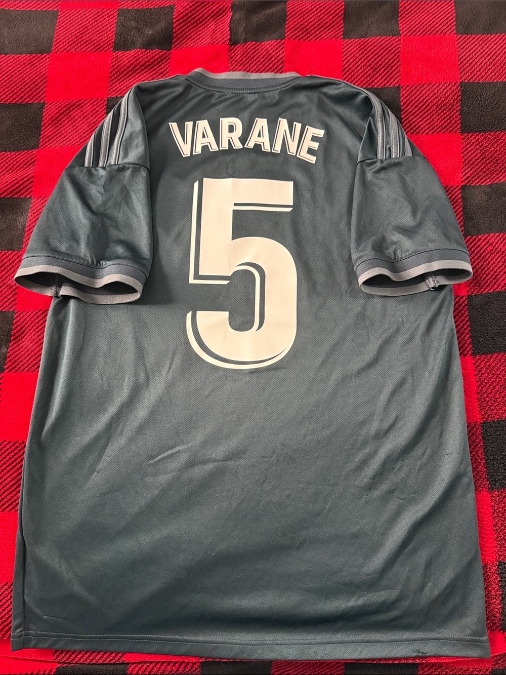 RARE Real Madrid #5 Raphael Varane 2018-19 Adidas Third Away La Liga Jersey